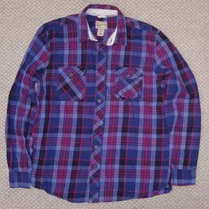 Roebuck & Co.Flannel, Blue w/Red Stripes, Men's Size Large